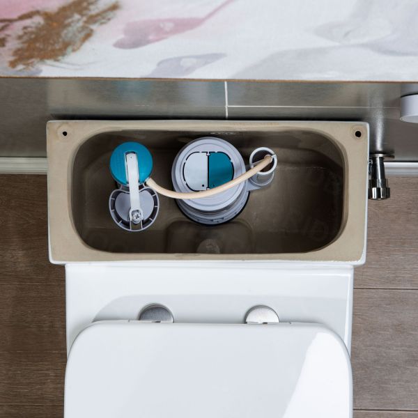  WOODBRIDGE T-0018/B-0735 Dual Flush Elongated One Piece Soft Closing Seat, Comfort Height, White T-0018/B0735, Modern Toilet_9773
