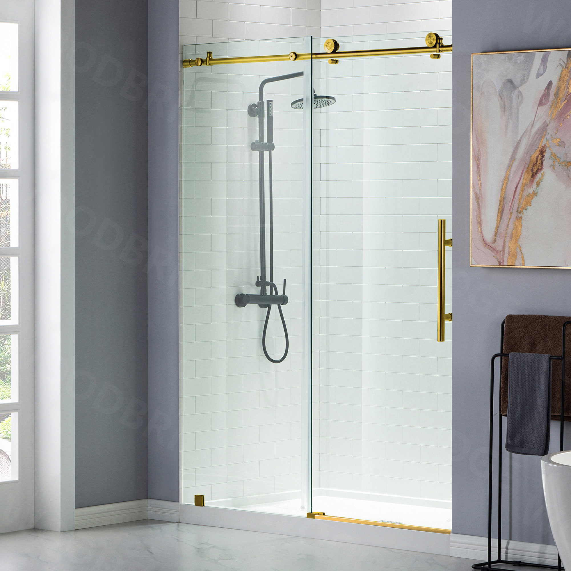 Frameless Glass Shower Doors With Gold Hardware - Glass Door Ideas