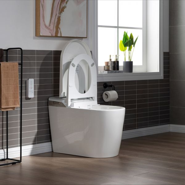  WOODBRIDGE B0980S Intelligent Smart Toilet, Massage Washing, Open & Close, Auto Flush,Heated Integrated Multi Function Remote Control, with Advance Bidet and Soft Closing Seat, White_5976