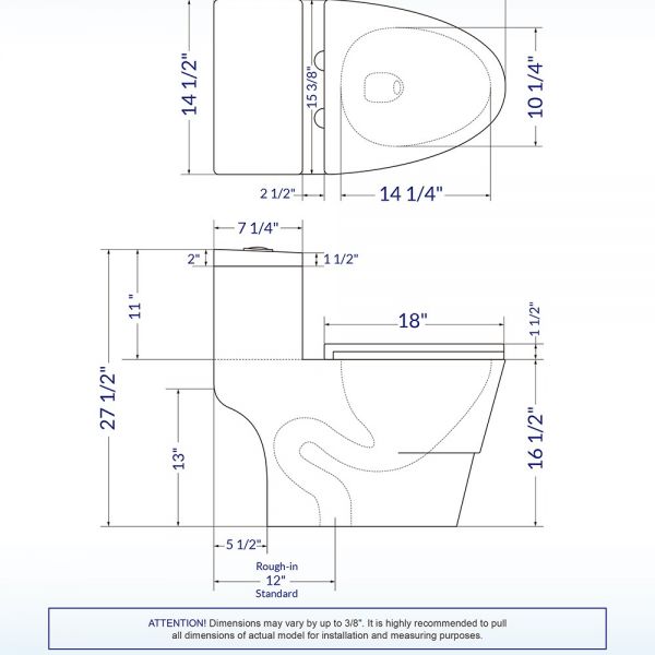  WOODBRIDGEE One Piece Toilet with Soft Closing Seat, Chair Height, 1.28 GPF Dual, Water Sensed, 1000 Gram MaP Flushing Score Toilet with Brushed Nickel Button T0001-BN, White_5728