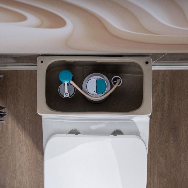  WOODBRIDGEE One Piece Toilet with Soft Closing Seat, Chair Height, 1.28 GPF Dual, Water Sensed, 1000 Gram MaP Flushing Score Toilet with Brushed Nickel Button T0001-BN, White_5736