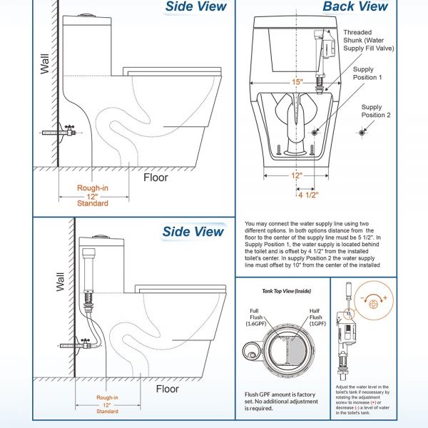 Golden Bath Ltd - Besile one piece toilet