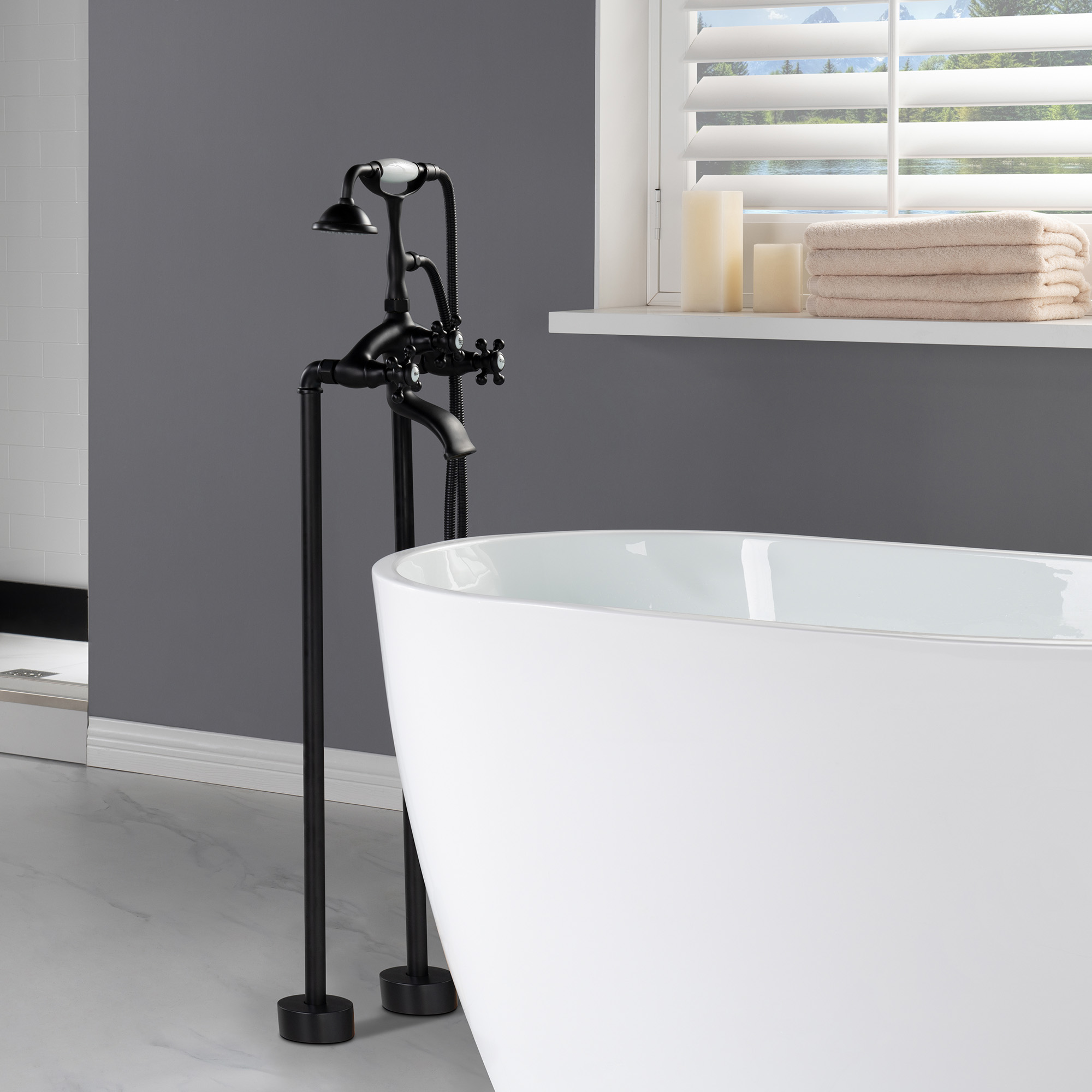 Freestanding clawfoot tub faucet deals