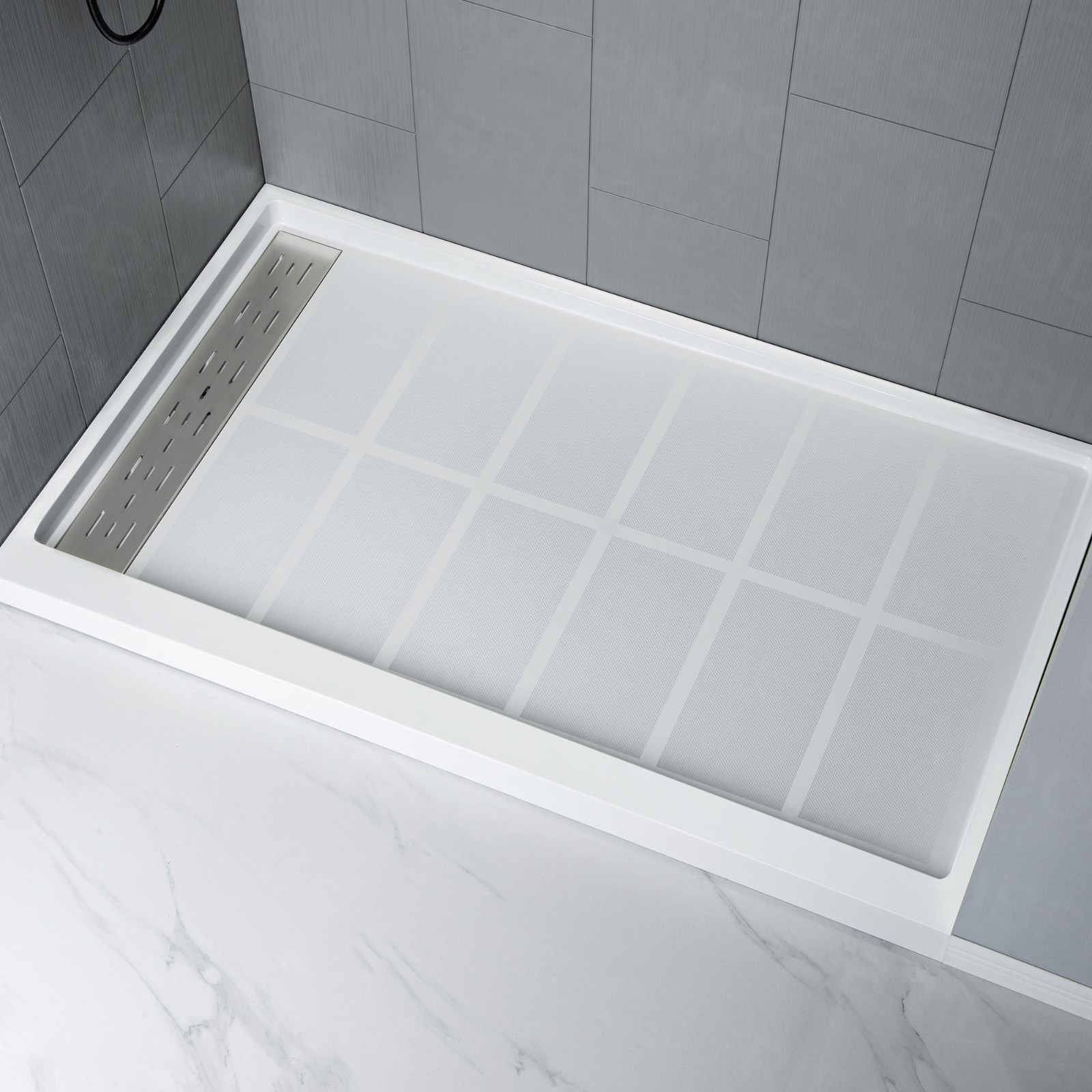 ᐅ【WOODBRIDGE Solid Surface 3Panel Shower Wall Kit, 32in L x 60in W x