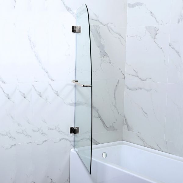 WOODBRIDGE MTDB3458-B, Frameless Hinged Bathtub Shower, 5/16