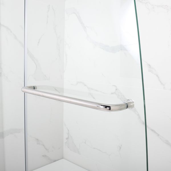  WOODBRIDGE MTDB3458-B, Frameless Hinged Bathtub Shower, 5/16