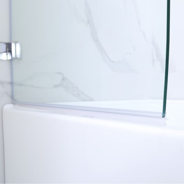  WOODBRIDGE MTDB3458-B, Frameless Hinged Bathtub Shower, 5/16