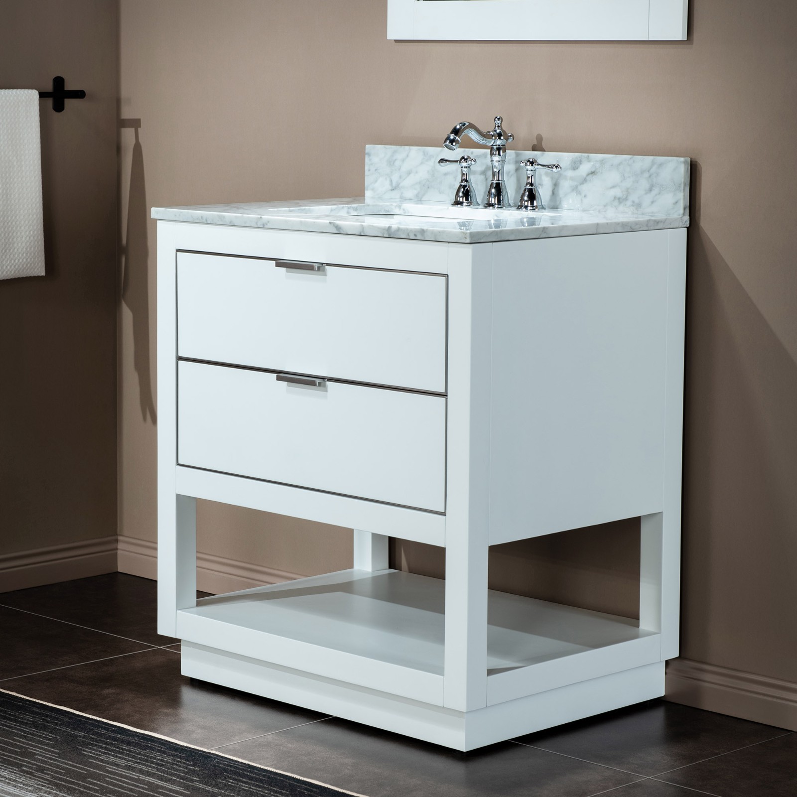 ᐅ【WOODBRIDGE Venice 30"x21"x33" Solid Wood Bath Vanities Side