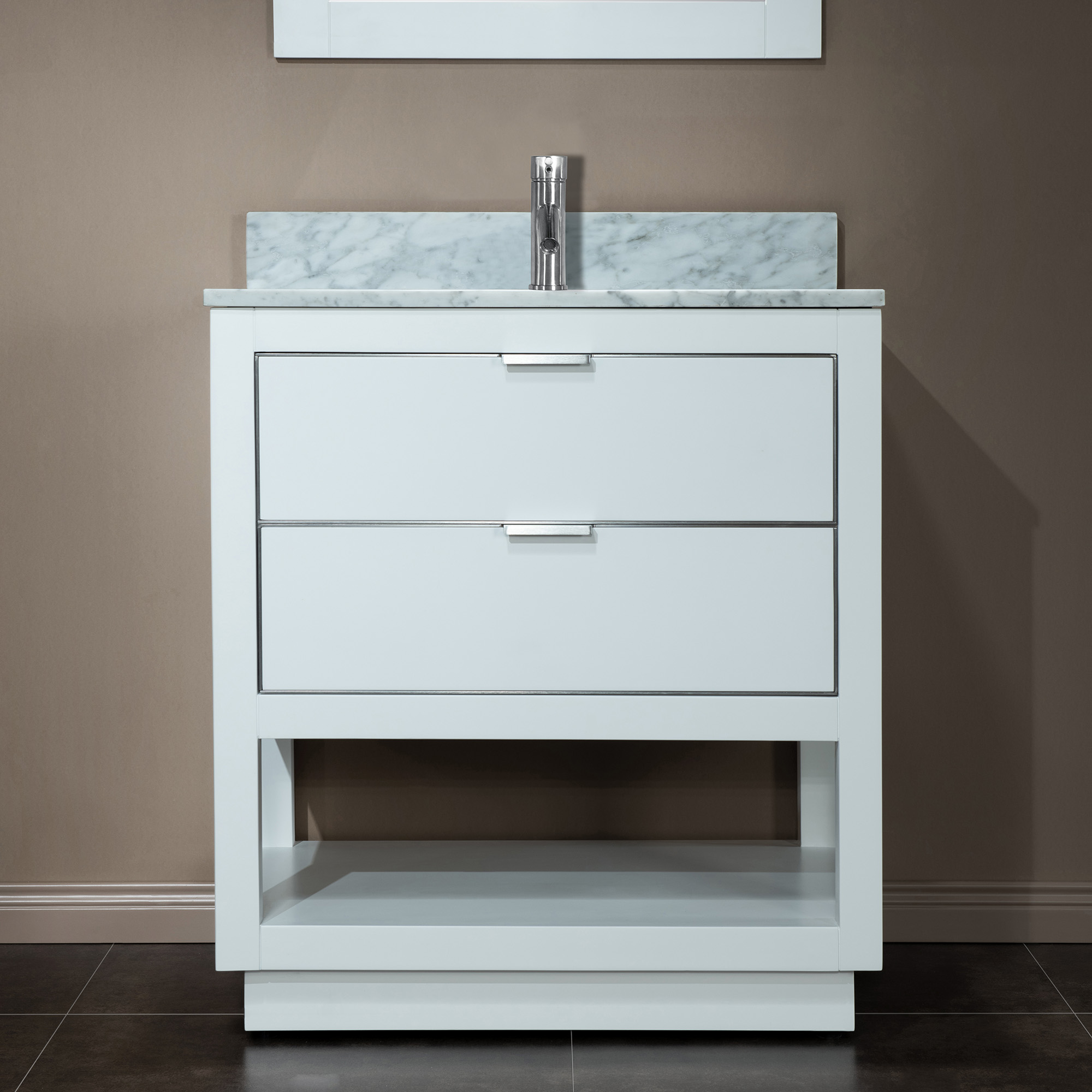 ᐅ【WOODBRIDGE 30"x21"x33" Solid Wood Bath Vanities Side in White