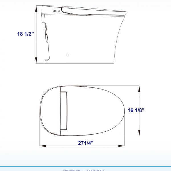  WOODBRIDGE BW5100S One Piece Modern,Slim, Tankless and High Efficiency Toilet with Battery Operated Auto Flushing_5050