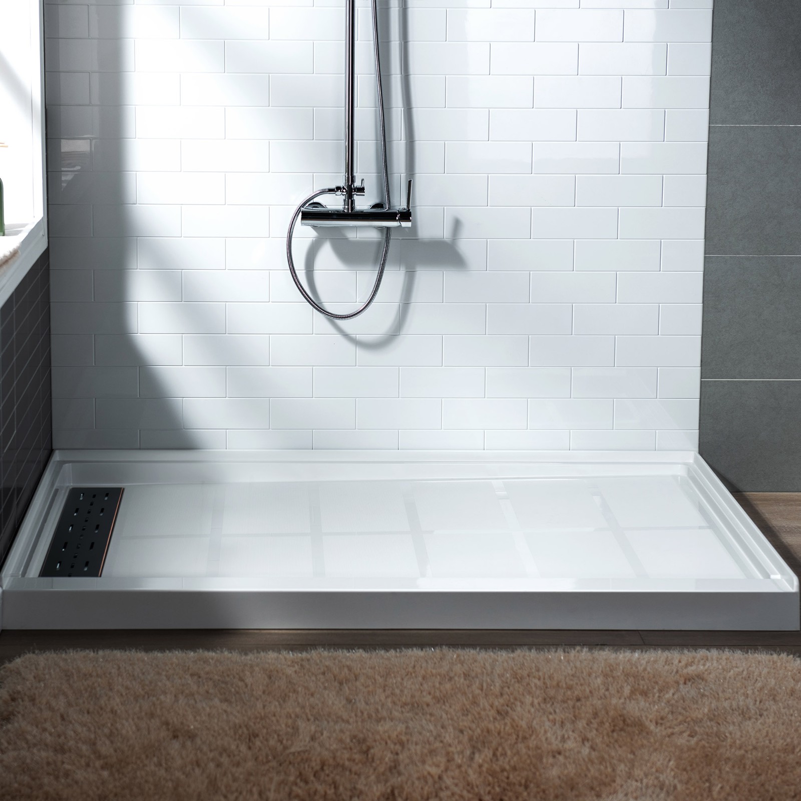 ᐅ【WOODBRIDGE SBR60321000LORB SolidSurface Shower Base with Recessed