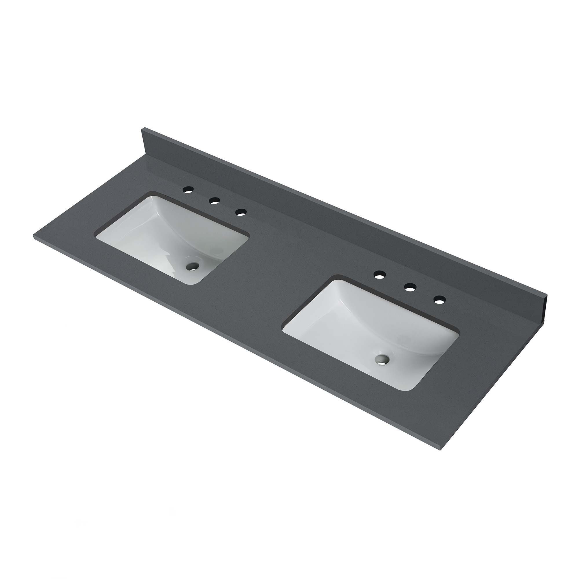 WOODBRIDGE 61 X 22 Vanity Top With Double Under Mount Rectangle woodbridge 61 x 22 vanity top with double under mount rectangle