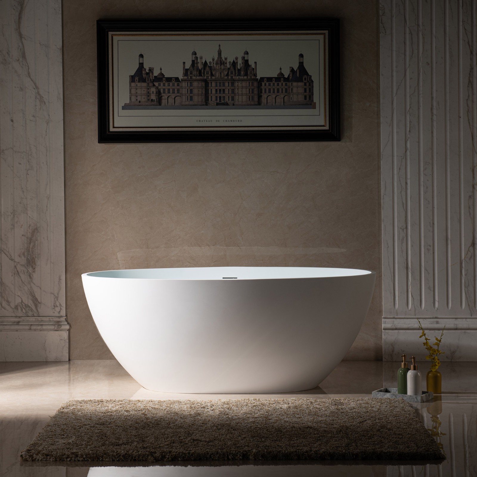 ᐅ【WOODBRIDGE 59 in. x 30.75 in. Luxury Contemporary Solid Surface