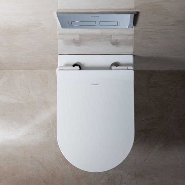  WOODBRIDGE Wall Hung 1.60 GPF/0.8 GPF Dual Flush Elongated Toilet with In-Wall Tank and Carrier System. F0130 + WHTA001_566