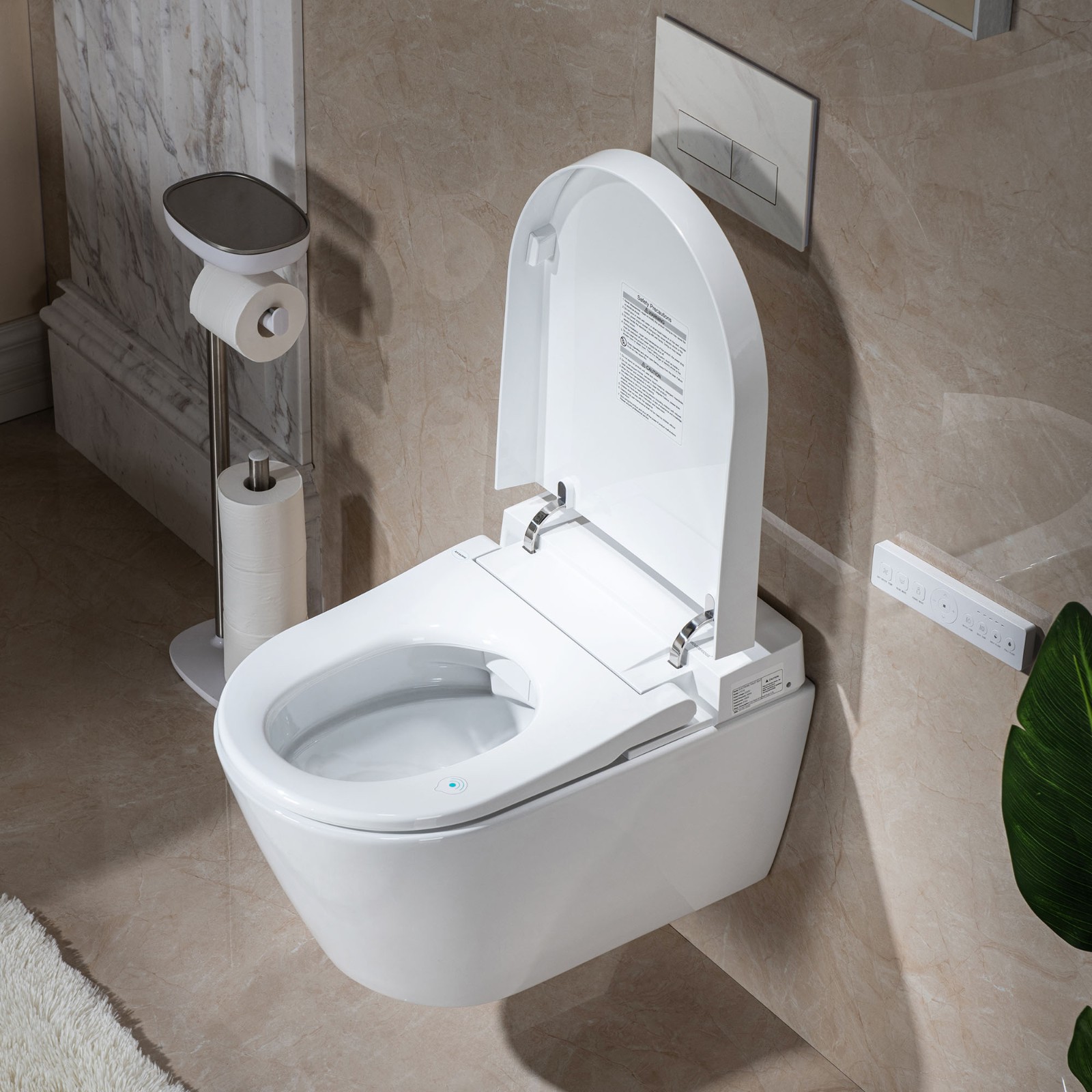 ᐅ【WOODBRIDGE Intelligent Compact Elongated Dualflush wall hung toilet
