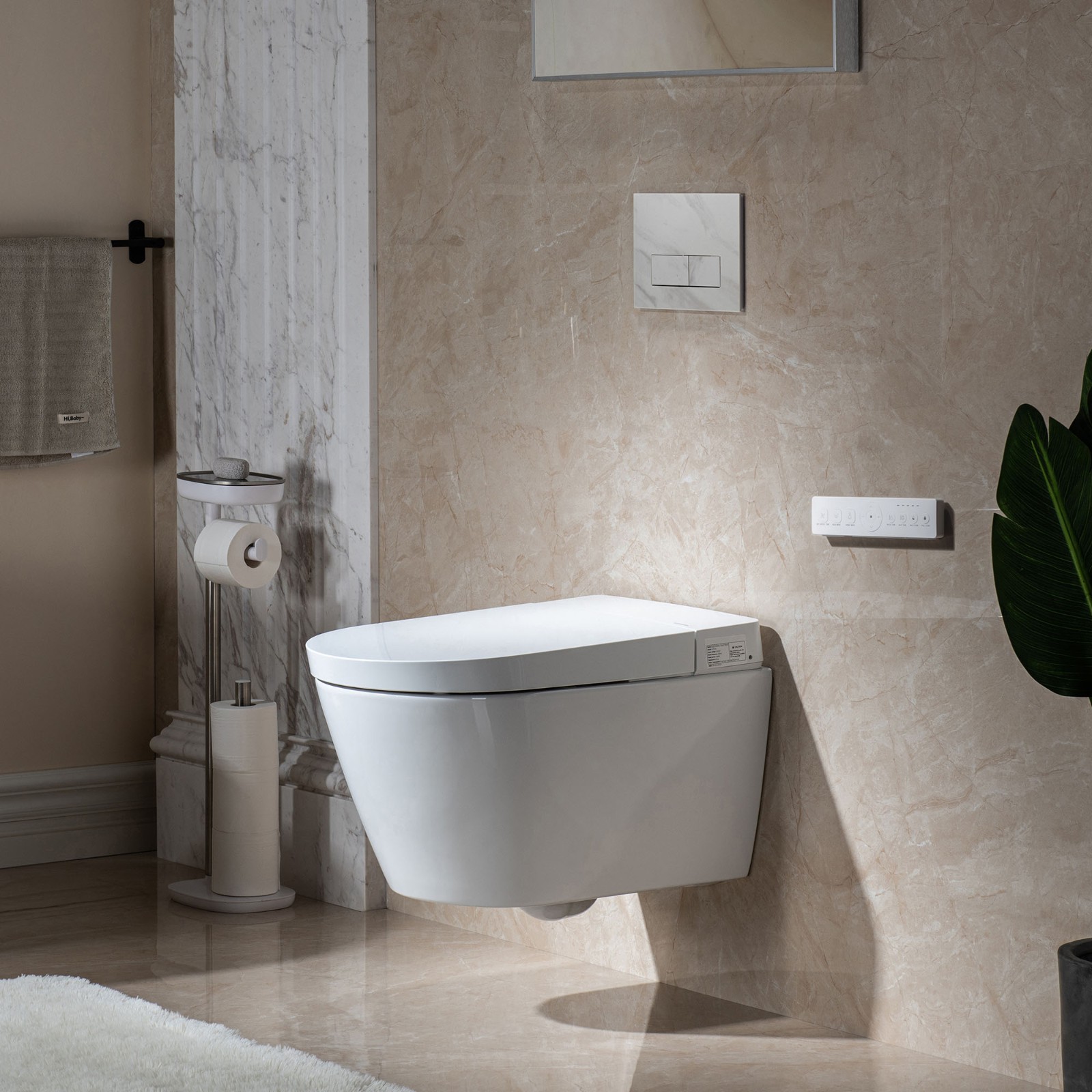 ᐅ【WOODBRIDGE Intelligent Compact Elongated Dualflush wall hung toilet with Bidet Wash Function