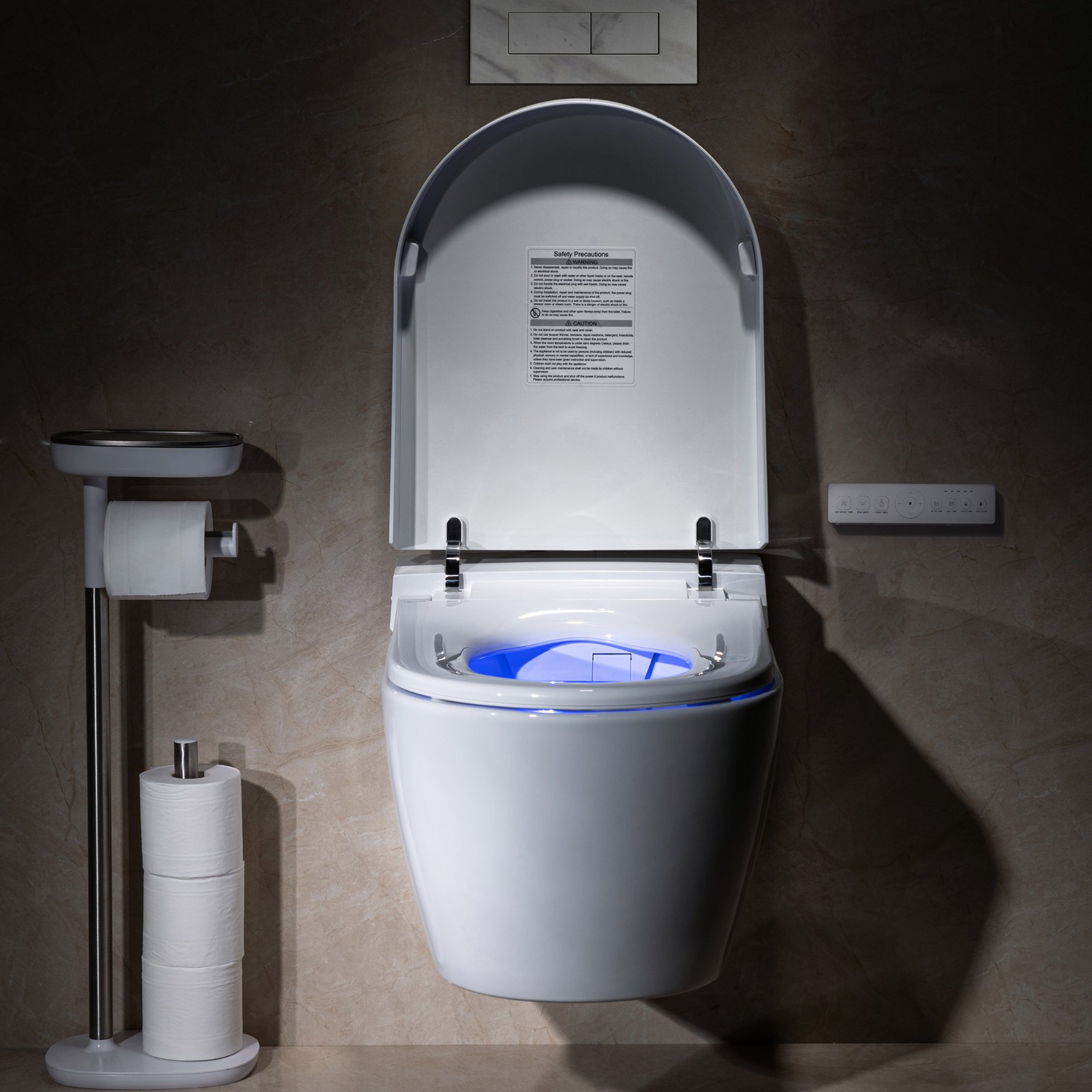 ᐅ【WOODBRIDGE Intelligent Compact Elongated Dualflush wall hung toilet