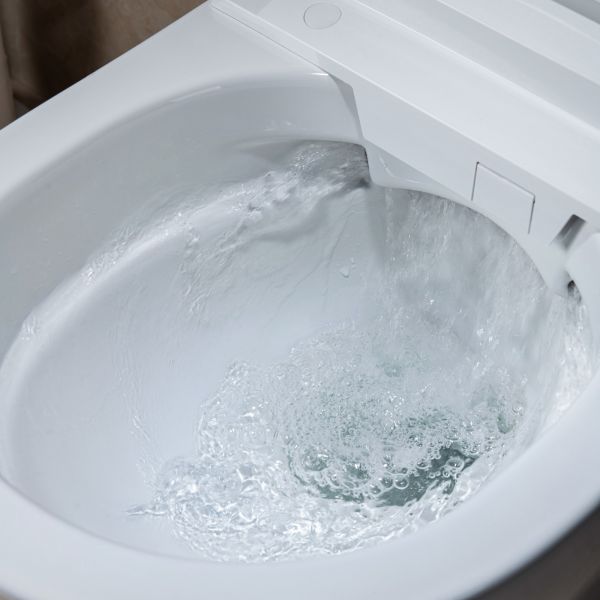  WOODBRIDGE  Intelligent Compact Elongated Dual-flush wall hung toilet with Bidet Wash Function, Heated Seat & Dryer. Matching Concealed Tank system and White Marble Stone Slim Flush Plates Included.LT611 + SWHT611+FP611-WH_559