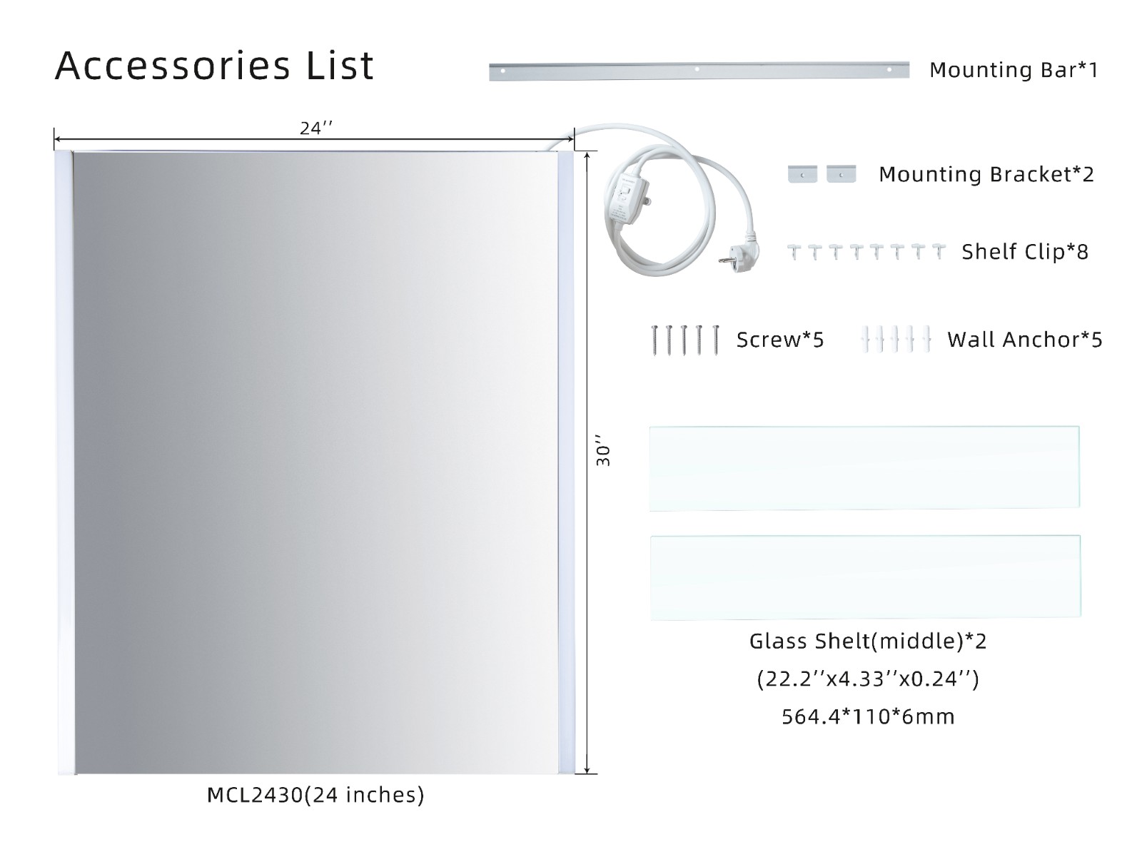 ᐅ【WOODBRIDGE Contemporary 24”W X 30"H Recessed or Surface Mount