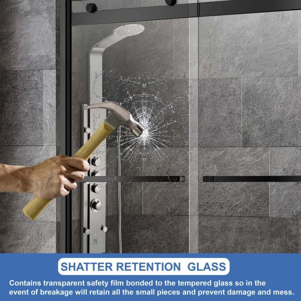  WOODBRIDGE Frameless Bathtub Shower Doors 56-60
