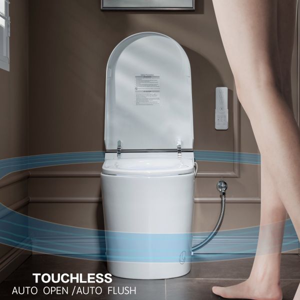  WOODBRIDGE B0990S One Piece Elongated Smart Toilet Bidet with Massage Washing, Auto Open and Close Seat and Lid, Auto Flush, Heated Seat and Integrated Multi Function Remote Control, White_2111
