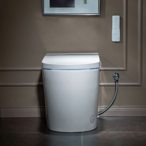  WOODBRIDGE B0990S One Piece Elongated Smart Toilet Bidet with Massage Washing, Auto Open and Close Seat and Lid, Auto Flush, Heated Seat and Integrated Multi Function Remote Control, White_2110