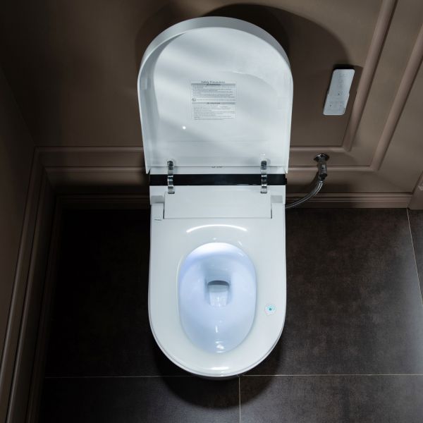  WOODBRIDGE B0990S One Piece Elongated Smart Toilet Bidet with Massage Washing, Auto Open and Close Seat and Lid, Auto Flush, Heated Seat and Integrated Multi Function Remote Control, White_2119