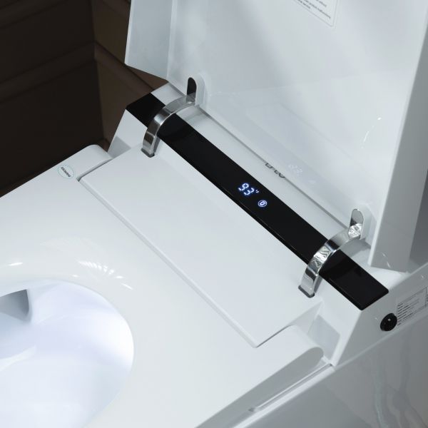  WOODBRIDGE B0990S One Piece Elongated Smart Toilet Bidet with Massage Washing, Auto Open and Close Seat and Lid, Auto Flush, Heated Seat and Integrated Multi Function Remote Control, White