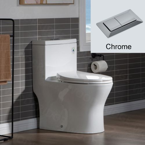 WOODBRIDGE Moder Design, Elongated One piece Toilet Dual flush 1.0/1.6 GPF,with Soft Closing Seat, white, T-0032