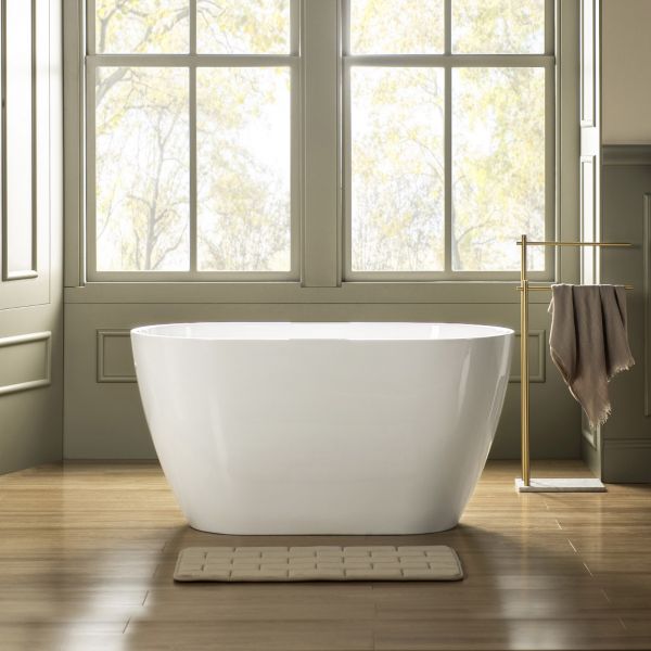 ᐅ【WOODBRIDGE 48" Acrylic Freestanding Bathtub Contemporary Soaking with