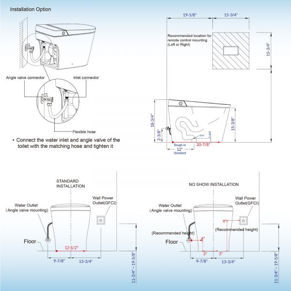  WOODBRIDGE B0990S One Piece Elongated Smart Toilet Bidet with Massage Washing, Auto Open and Close Seat and Lid, Auto Flush, Heated Seat and Integrated Multi Function Remote Control, White_2116