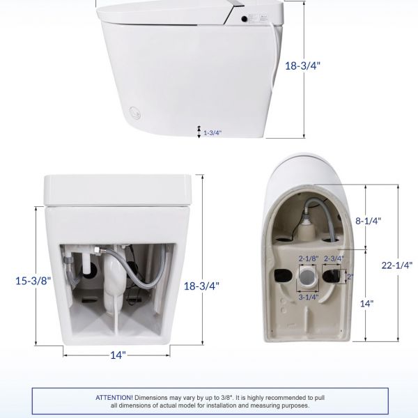  WOODBRIDGE B0990S One Piece Elongated Smart Toilet Bidet with Massage Washing, Auto Open and Close Seat and Lid, Auto Flush, Heated Seat and Integrated Multi Function Remote Control, White_2114