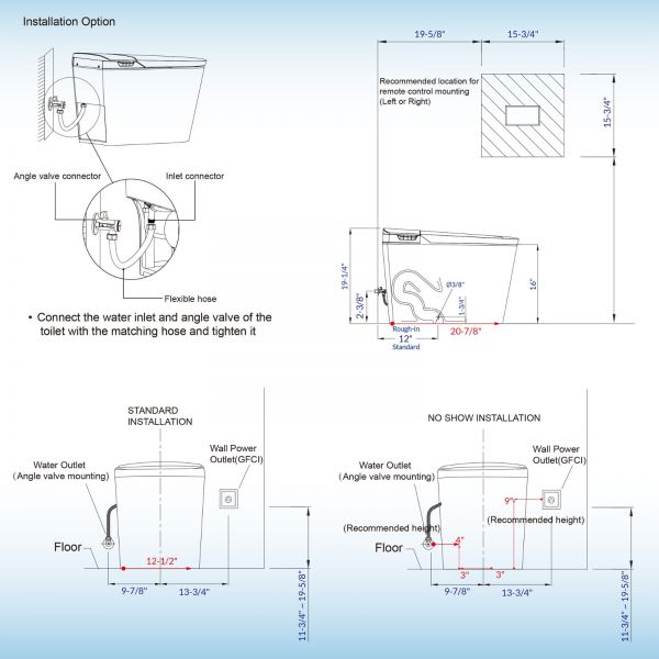  WOODBRIDGE B0980S Intelligent Smart Toilet, Massage Washing, Open & Close, Auto Flush,Heated Integrated Multi Function Remote Control, with Advance Bidet and Soft Closing Seat, White_5970