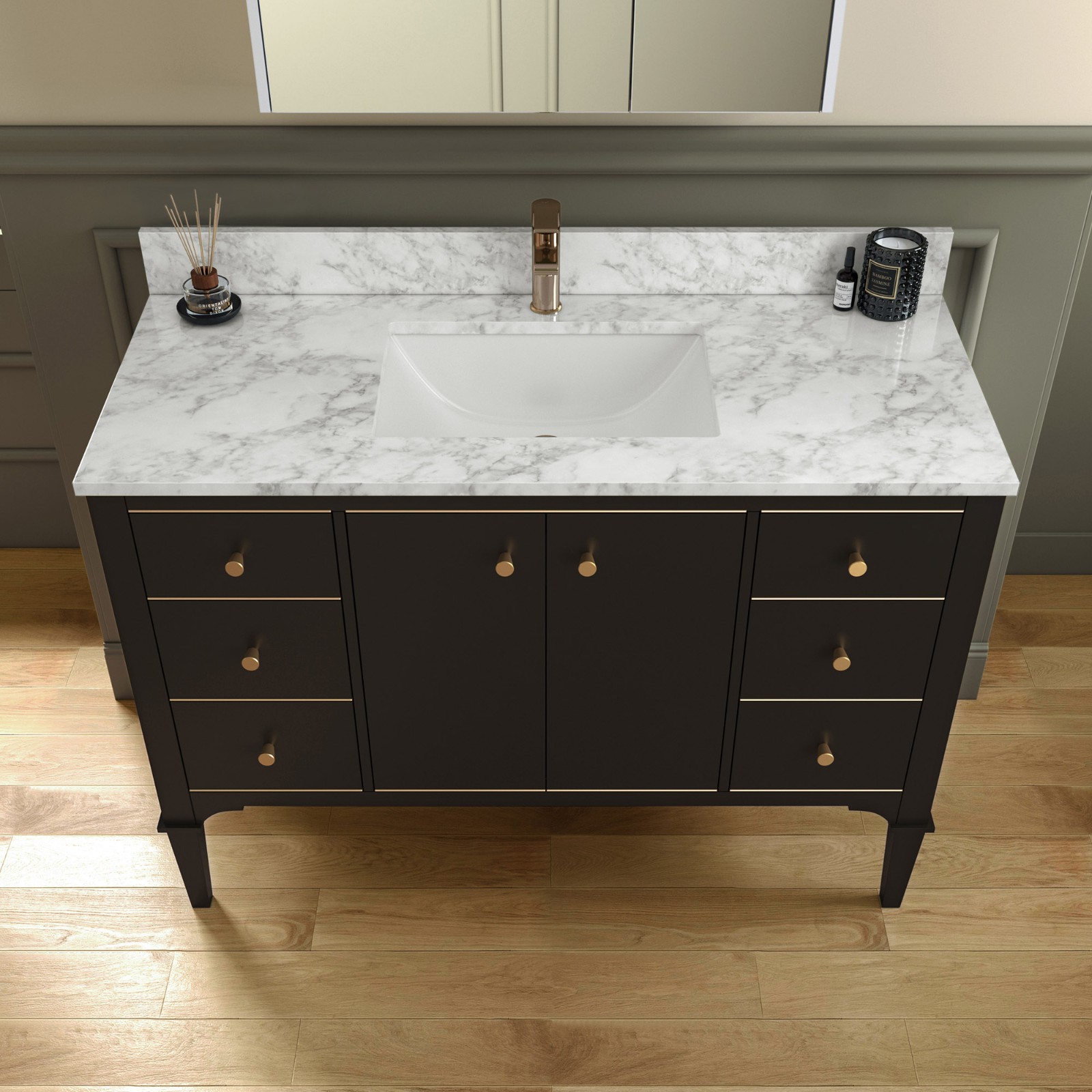 ᐅ【WOODBRIDGE Roma 49"x22"x38" Solid Wood Bath Vanity in Espresso with ...