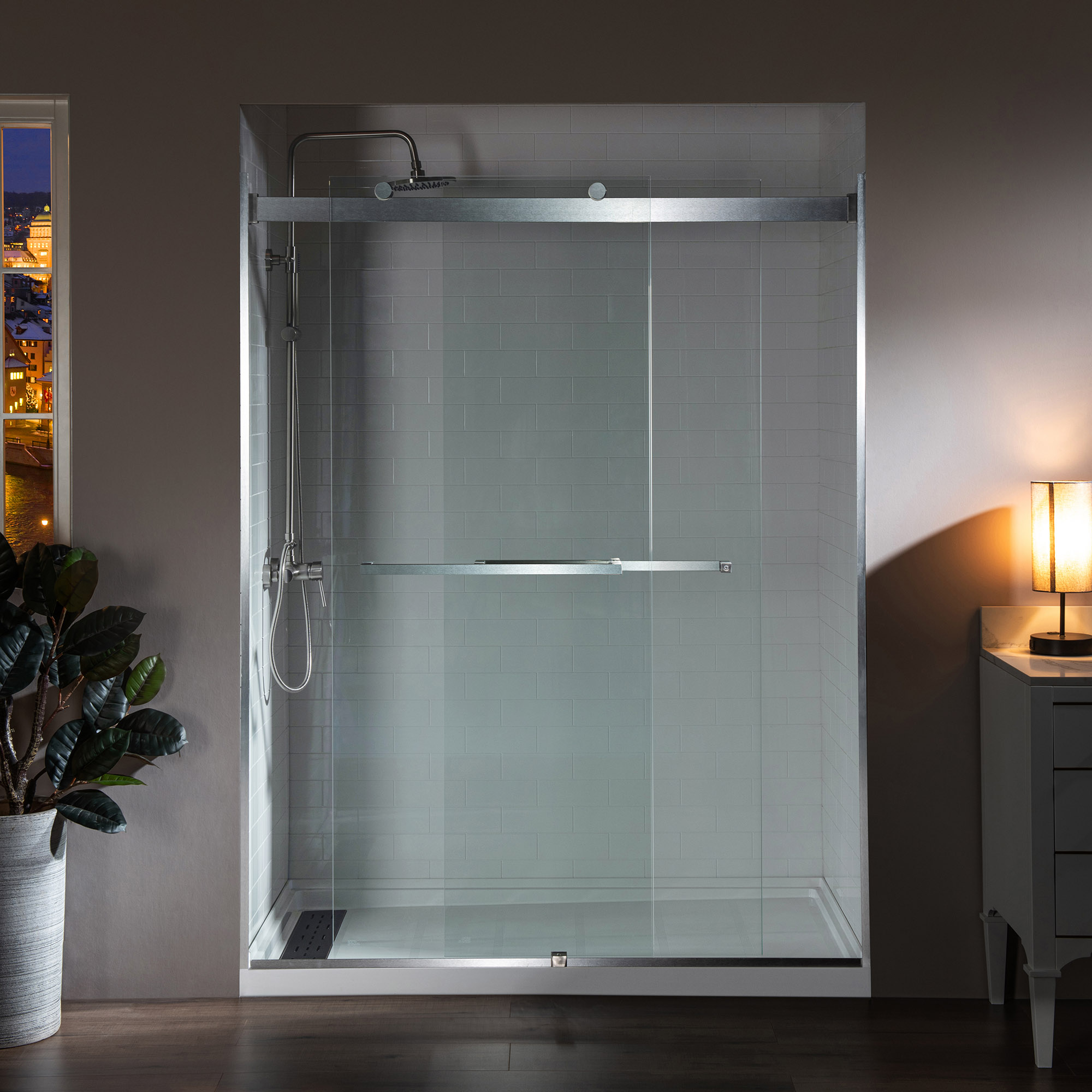 ᐅ【WOODBRIDGE Frameless Shower Doors 5660" Width x 76"Height with 5/16