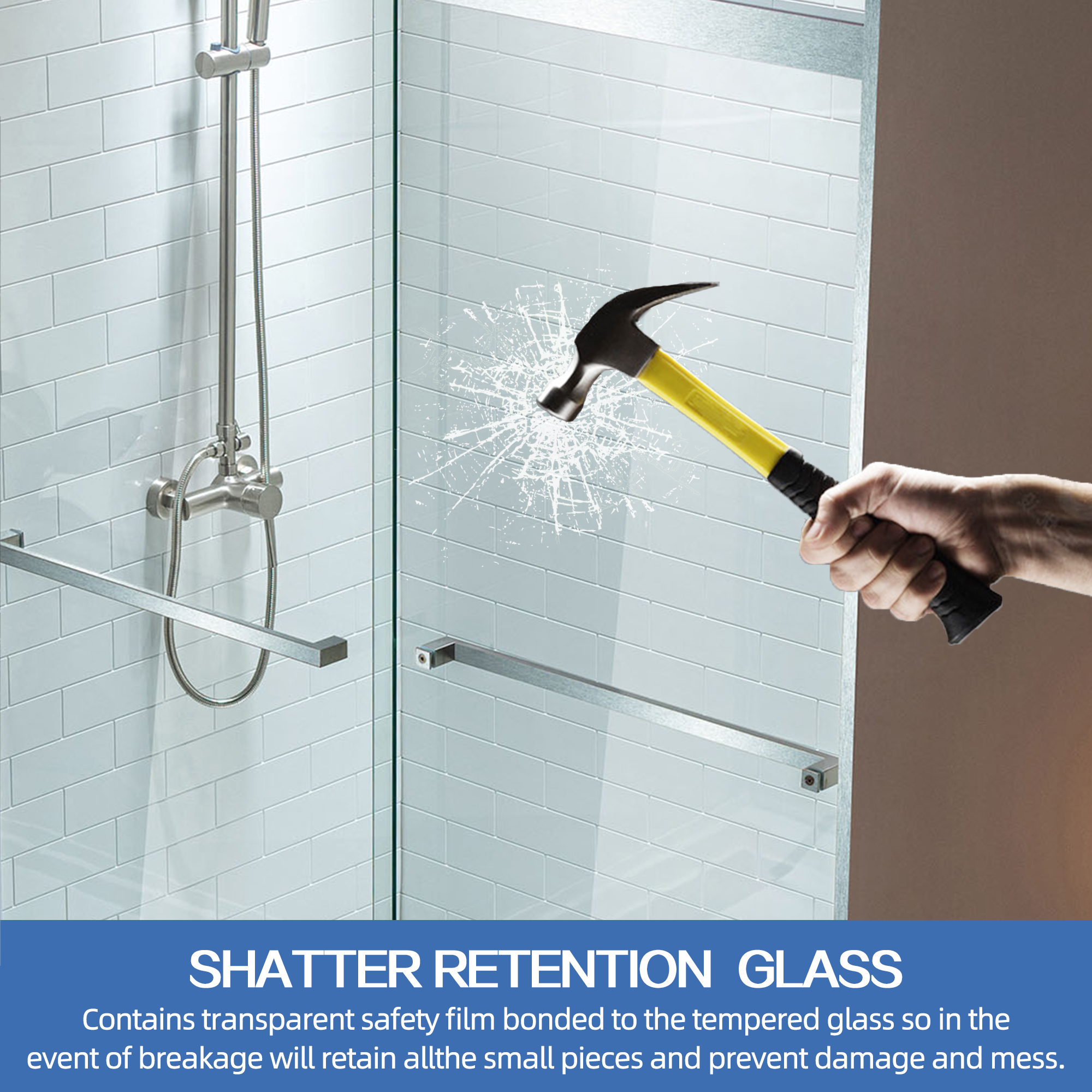 ᐅ【WOODBRIDGE Frameless Shower Doors 5660" Width x 76"Height with 5/16