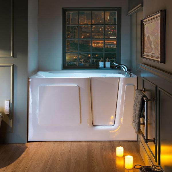  WOODBRIDGE 60 in. x 30 in. Right Hand Walk-In Air & Whirlpool Jets Hot Tub With Quick Fill Faucet with Hand Shower, White High Glass Acrylic Tub with Computer Control Panel, WB603038R_11521