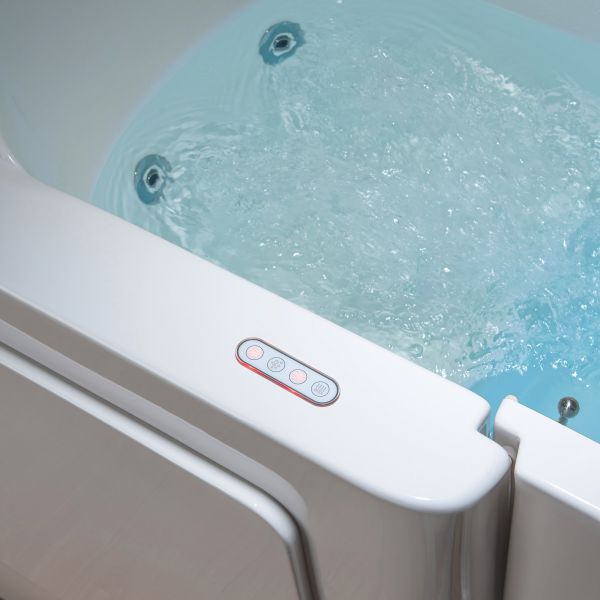  WOODBRIDGE 60 in. x 30 in. Right Hand Walk-In Air & Whirlpool Jets Hot Tub With Quick Fill Faucet with Hand Shower, White High Glass Acrylic Tub with Computer Control Panel, WB603038R_11526