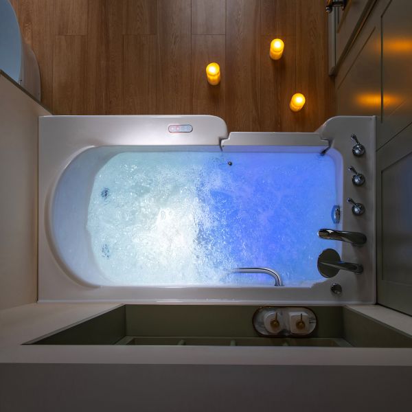 ᐅ【WOODBRIDGE 54 in. x 30 in. Left Hand Walk-In Air & Whirlpool Jets Hot Tub  With Quick Fill Faucet with Hand Shower, White High Glass Acrylic Tub with  Computer Control Panel, WB543038L-WOODBRIDGE】