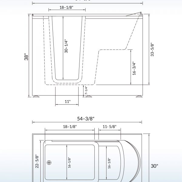 walk in tub measurements
