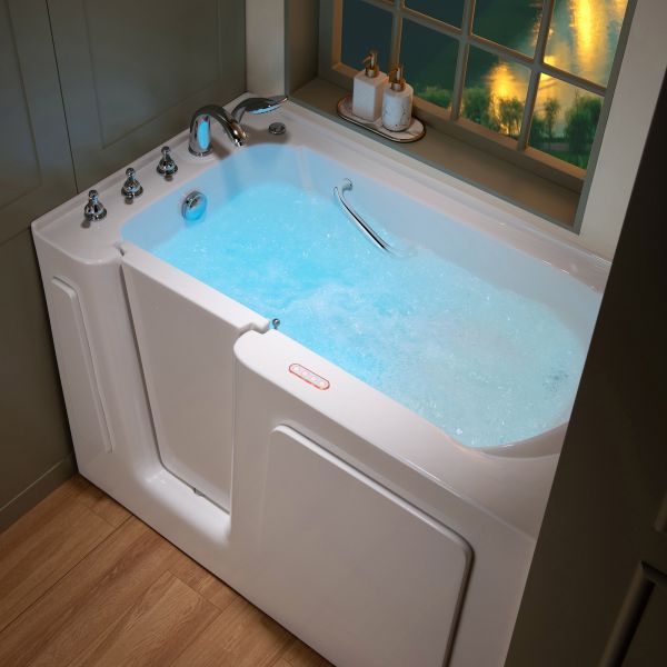 ᐅ【WOODBRIDGE 54 in. x 30 in. Left Hand WalkIn Air & Whirlpool Jets Hot Tub With Quick Fill