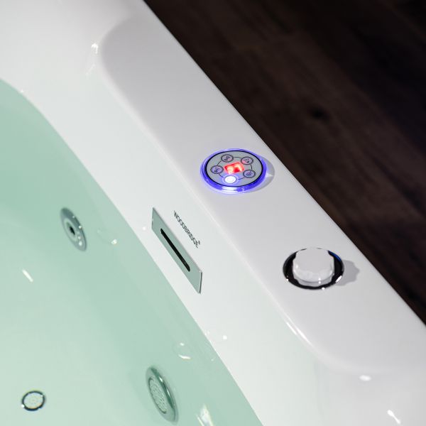 ᐅ【WOODBRIDGE 72 x 35-3/8 Whirlpool Water Jetted and Air Bubble  Freestanding Heated Soaking Combination Bathtub with LED control panel ,  BJ400-WOODBRIDGE】