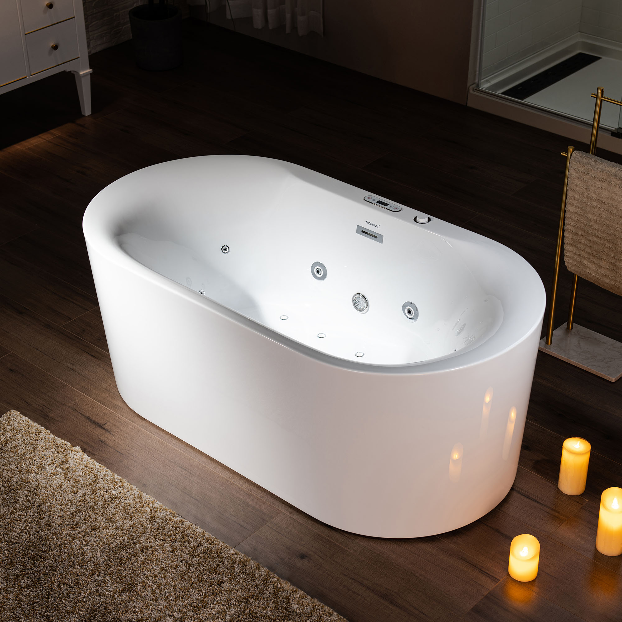 ᐅ【WOODBRIDGE 59" x 311/2" Whirlpool Water Jetted and Air Bubble
