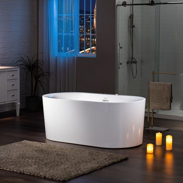 59 X 59 Acrylic Corner Whirlpool Bathtub - 10 Water Jets - Led Lights -  Left Side Drain - 3-Side Alcove Install - On Sale - Bed Bath & Beyond -  33418073