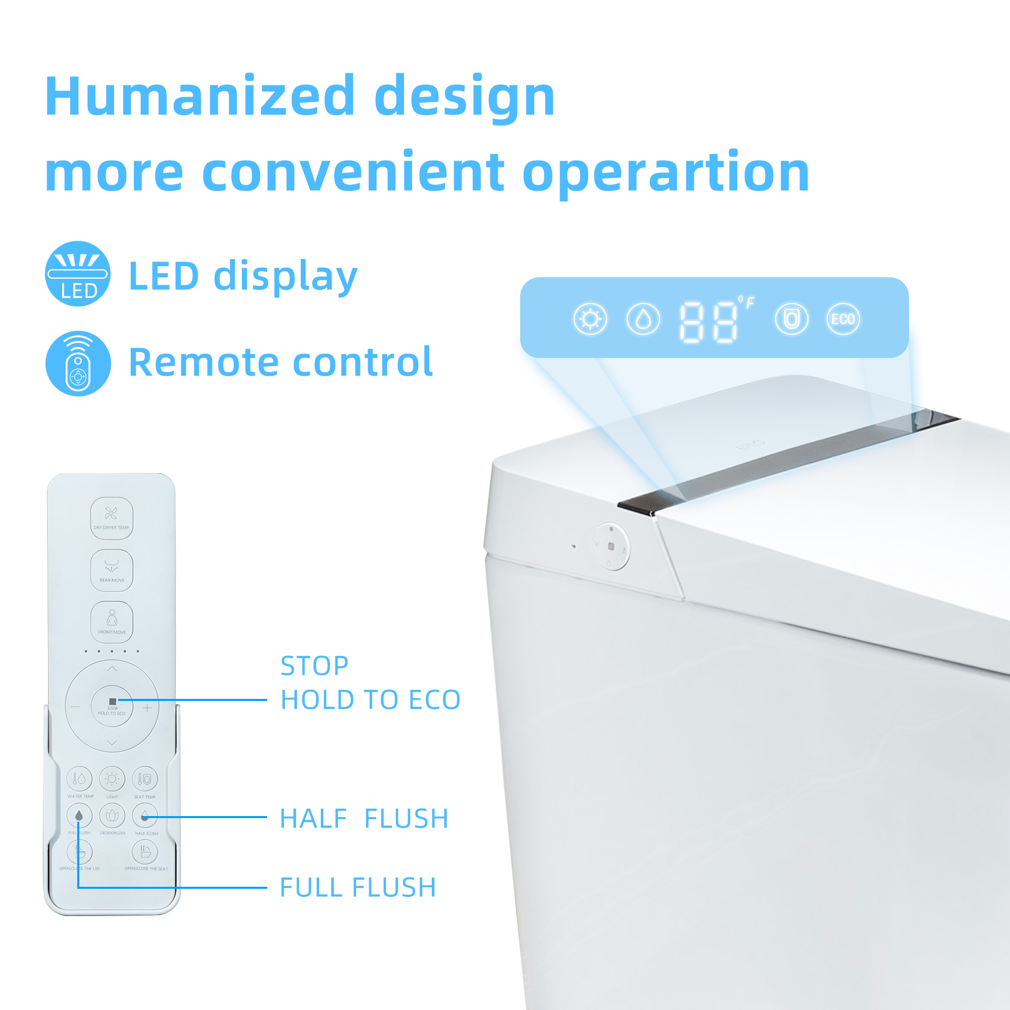 ᐅ【WOODBRIDGE B0990S One Piece Elongated Smart Toilet Bidet with Massage