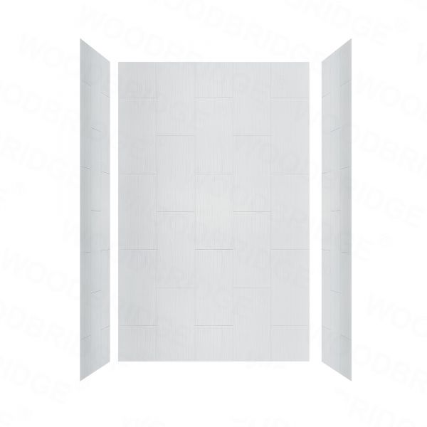  WOODBRIDGE Solid Surface Shower Base with 3-Panel Shower Wall Kit,  SBR6034-1000L +SWP603696-3-SB-M_11761