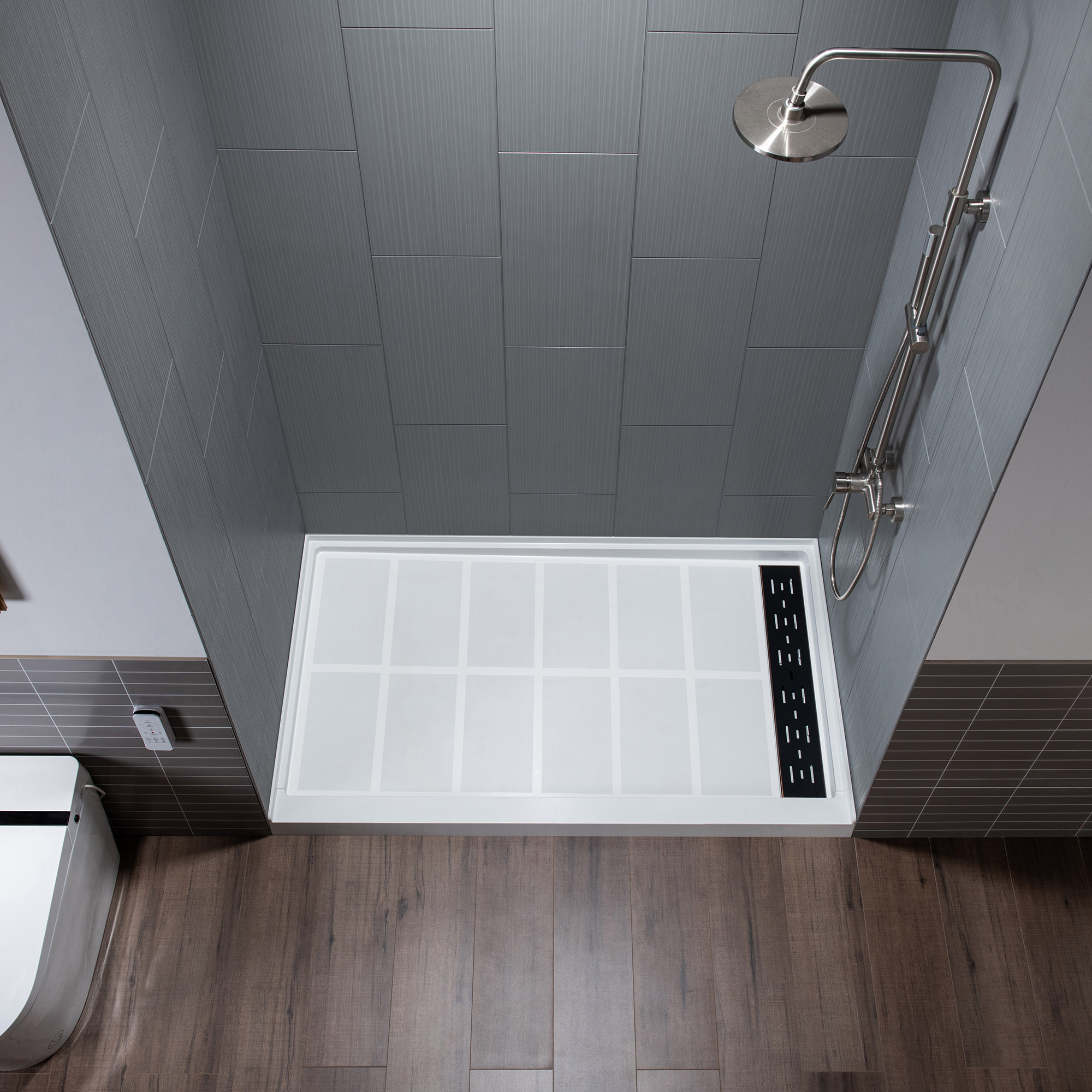ᐅ【WOODBRIDGE Solid Surface 3Panel Shower Wall Kit, 36in L x 60in W x