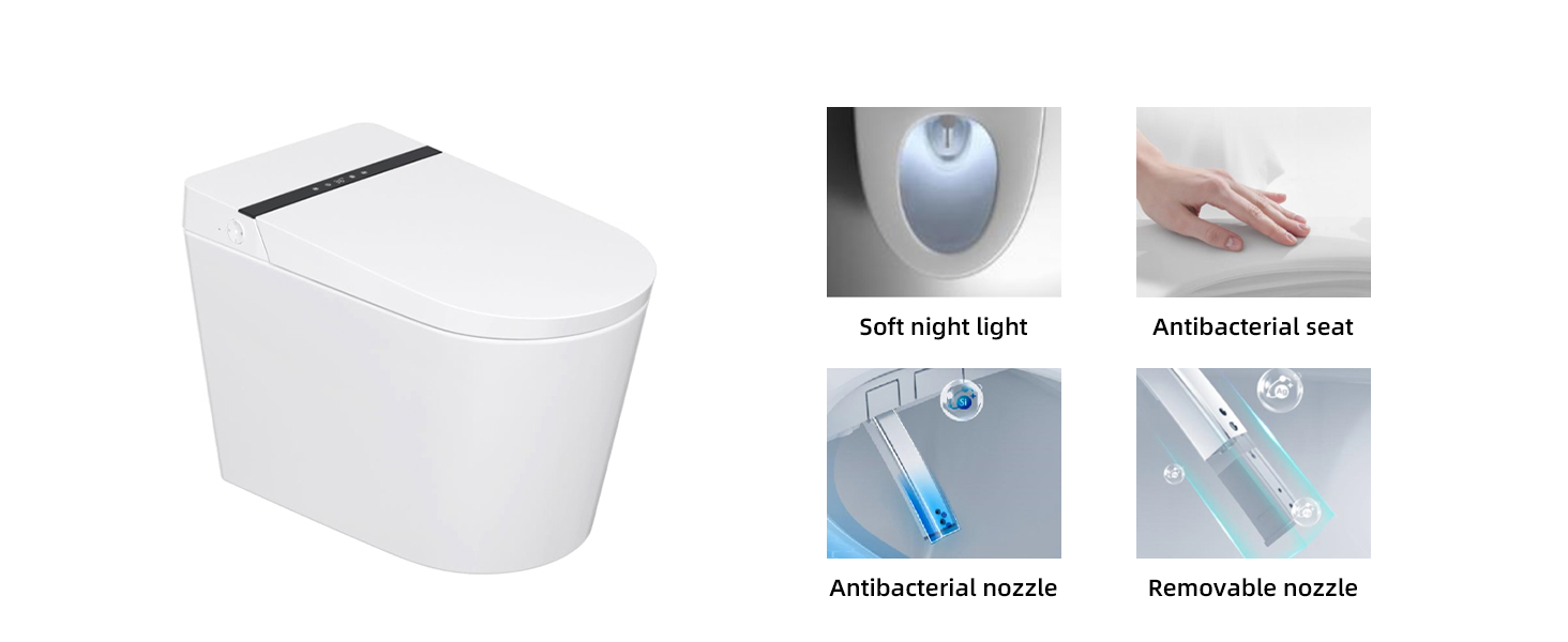 ᐅ【WOODBRIDGE B0990S One Piece Elongated Smart Toilet Bidet with Auto