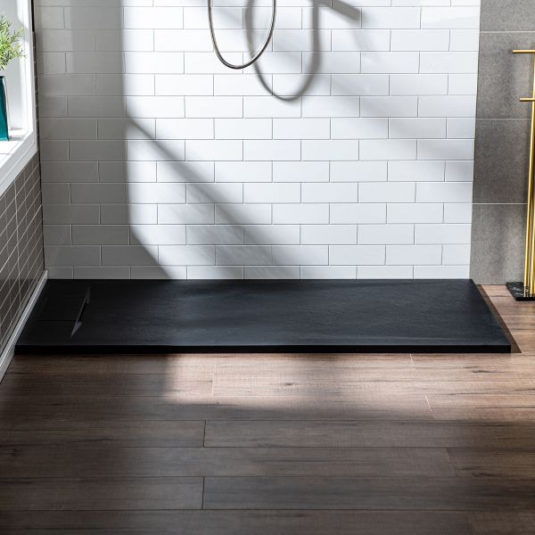 ᐅ【WOODBRIDGE 60in L x 32in W Zero Threshold End Drain Shower Base
