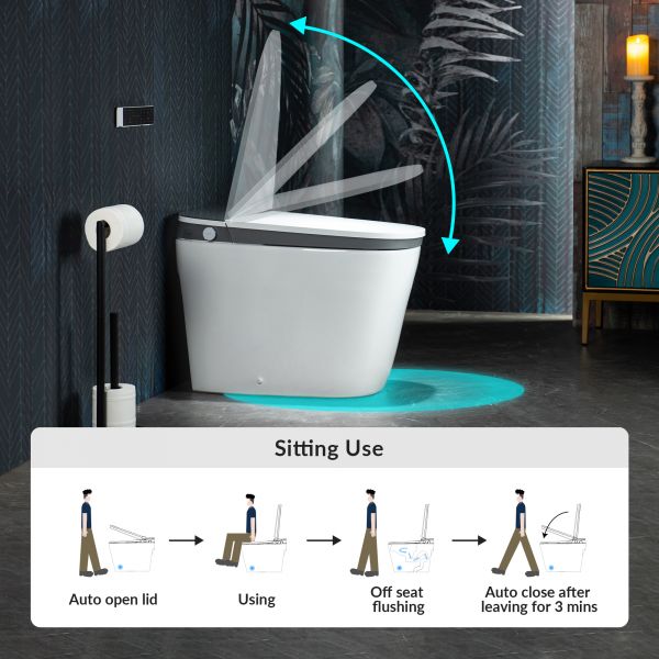 ᐅ【WOODBRIDGE B0930S Smart Bidet Toilet with 1.28 GPF Dua Flush Auto